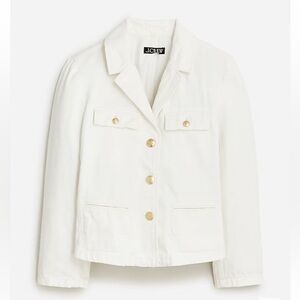 NWT J Crew Denim blazer-jacket in white, size 2